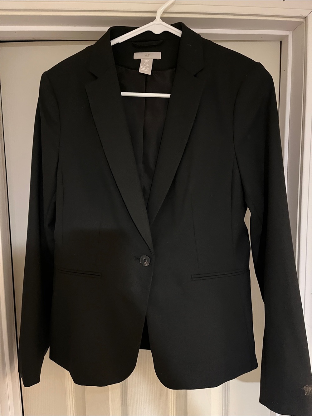 H&M Black Classic One-Button Blazer, size S